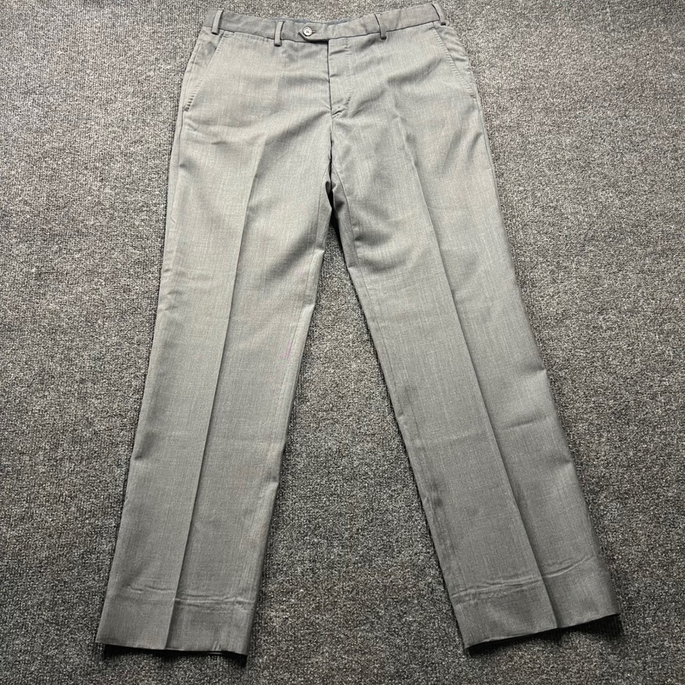 Armani Collezioni Gray Virgin Wool Dress Pants Trousers Mens 36x31 Italy